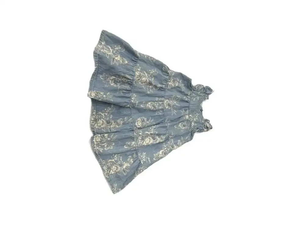 Old Navy Ruffle-Trim Tiered Floral Chambray Swing Dress